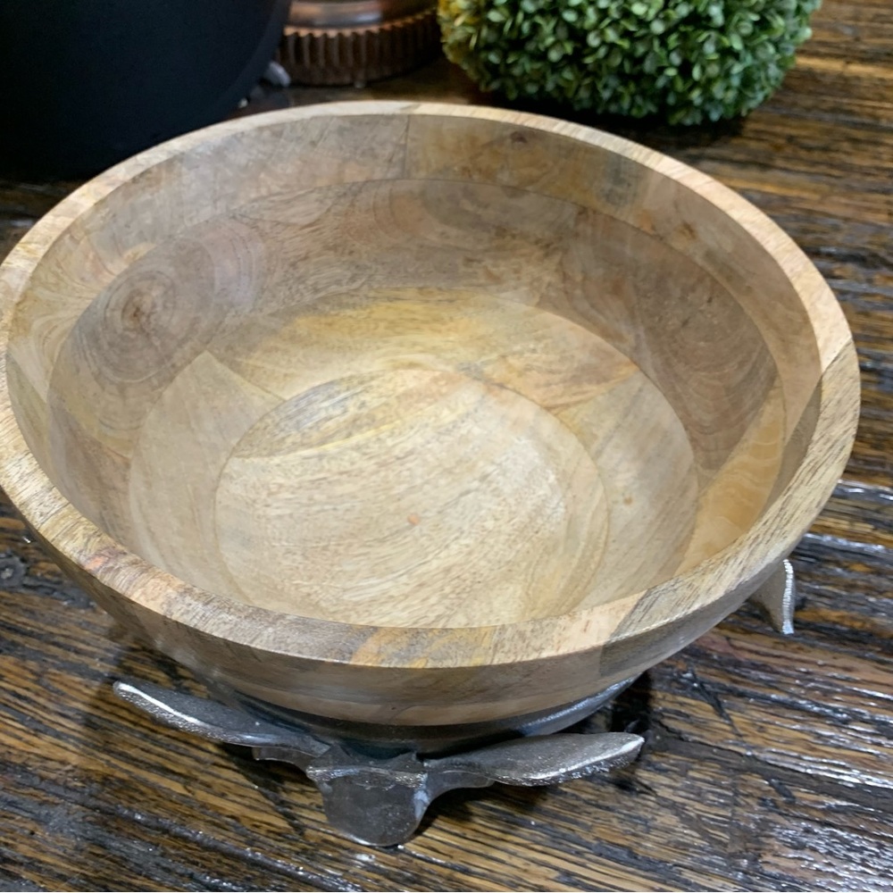 Wood Bowl Bat Halloween Candy Dish Treats New Party Decor - Picture 5 of 13